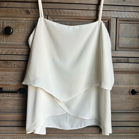 AMANDA UPRICHARD Ivory Camisole Layered Ivory Womens Small Spaghetti Strap Top - Picture 1 of 5